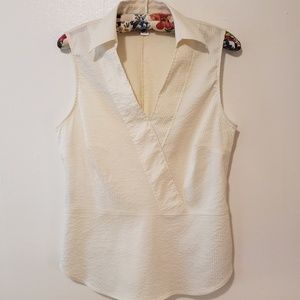 Sleeveless pin-tucked top, Talbots, Sz 14